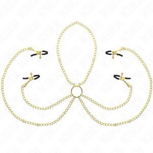 KINK - 4 NIPPLE AND CLIT CLAMPS ADJUSTABLE GOLD