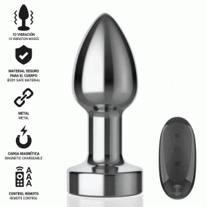 INTENSE - ANAL PLUG 10 VIBRATIONS METAL WITH REMOTE CONTROL S