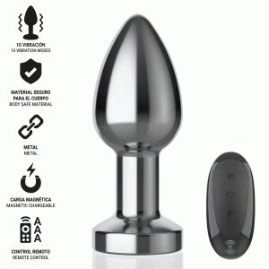 INTENSE - ANAL PLUG 10 VIBRATIONS METAL WITH REMOTE CONTROL M