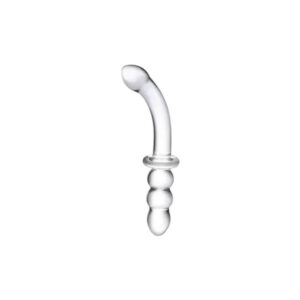 Curved Dual Ended Beaded Glass Dildo