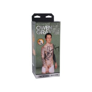 Doc Johnson Signature Cocks Owen Gray 8 in. Dual Density Silicone Dildo with Removable Harnessable Vac-U-Lock Suction Cup
