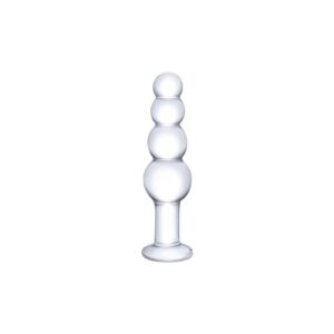 Glas Handmade 7.25″ Girthy Extra Long Glass Beaded Butt Plug