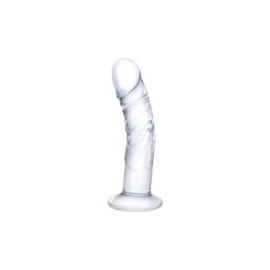 Glas Handmade 7″ Curved Realistic Harnessable Glass Dildo with Veins