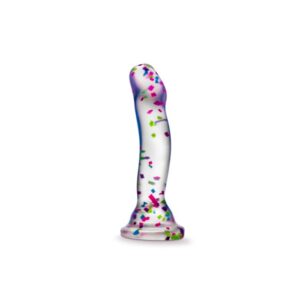 Blush Neo Elite Hanky Panky 7.5 Inch Glow In the Dark Confetti Suction Cup Base Silicone Dildo