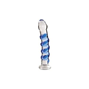 Icicles No. 5 Blue Swirl Glass Dildo